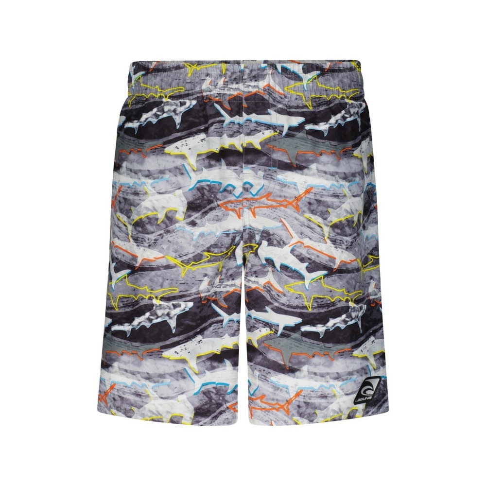 Laguna Big‎ Boys Waved Out Shark Print Swim Trunks - Gray - Size XL